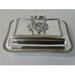 Silver plated entree dish and cover with