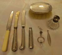 Various silver including silver handled