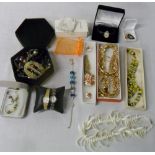 Various costume jewellery and watches in