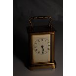 A brass framed carriage clock