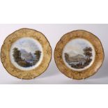 Two 19th Century Pratt ware plates with landscape decoration and figured borders