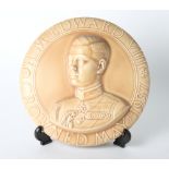 A Burleigh ware pottery wall plaque commemorating Edward VIII's Coronation