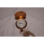 A 14ct gold cased full hunter pocket watch