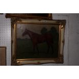 R H Brock 1916: oil on canvas, portrait of a horse, 15 1/2" x 19 1/2"