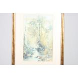 Widgery?: watercolours, river scene, 17 1/2" x 11", in wash line mount and gilt frame