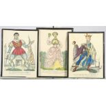 A set of three coloured prints of Margaret Leighton, Richard Burton and Michael Redgrave as