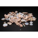 A collection of uncut opals