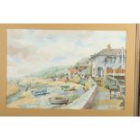 Jess White: watercolours, Leigh on Sea, 14" x 21", in brown frame