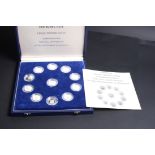 A cased set of eleven silver proof coins to commemorate the 375th anniversary of the settlement of