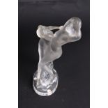 A Lalique glass sculpture, "Deux Danseurs", 10" high