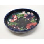 A Moorcroft "Anemone" shallow bowl, 8 1/2" dia