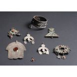 A selection of white metal and other enamelled and stone set ethnic jewellery