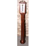 A Georgian design stick barometer in mahogany case