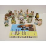 Eighteen Beswick Beatrix Potter figures, brown backstamps, and a Charlton catalogue on storybook