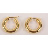 A pair of 18ct gold hoop earrings, 5.3g