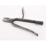 A steel champagne corkscrew/cutter stamped Thornhill