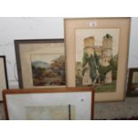 A quantity of framed watercolours and prints