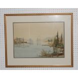 Jack Orford: watercolours, "The Loch", 13" x 18", in gilt frame