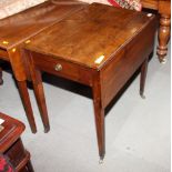 A 19th Century mahogany Pembroke table, fitted end drawer, on square taper supports, 31" wide