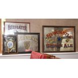 Four modern public house advertising mirrors, various