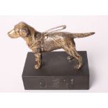 Louis Lejeune: a bronze statue of a guide dog on slate base, 6" long