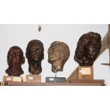 Daphne Vinall: five bronze plaster heads of various people including the actor Raymond Beatty