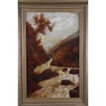 F G: a pair of late 19th Century oil paintings, river scenes, 21" x 13", initialled, in gilt frames