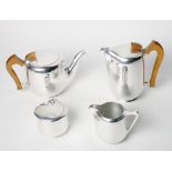 A Picquot aluminium four-piece teaset