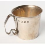 A Britannia standard silver christening cup engraved initials, Sheffield 1960, 4.8oz troy approx