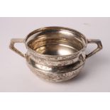 A silver twin-handled sugar basin, 4.2oz troy approx