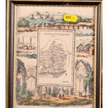 R Ramble: a 19th Century coloured engraving, map of Monmouthshire