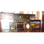 Five modern public house advertising mirrors, various
