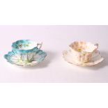 Two Edward Wileman Foley china floral decorated duos