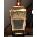 A copper and brass ceiling lantern stamped V R