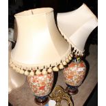 A pair of Royal Doulton stoneware vases (now converted as table lamps), 14" high
