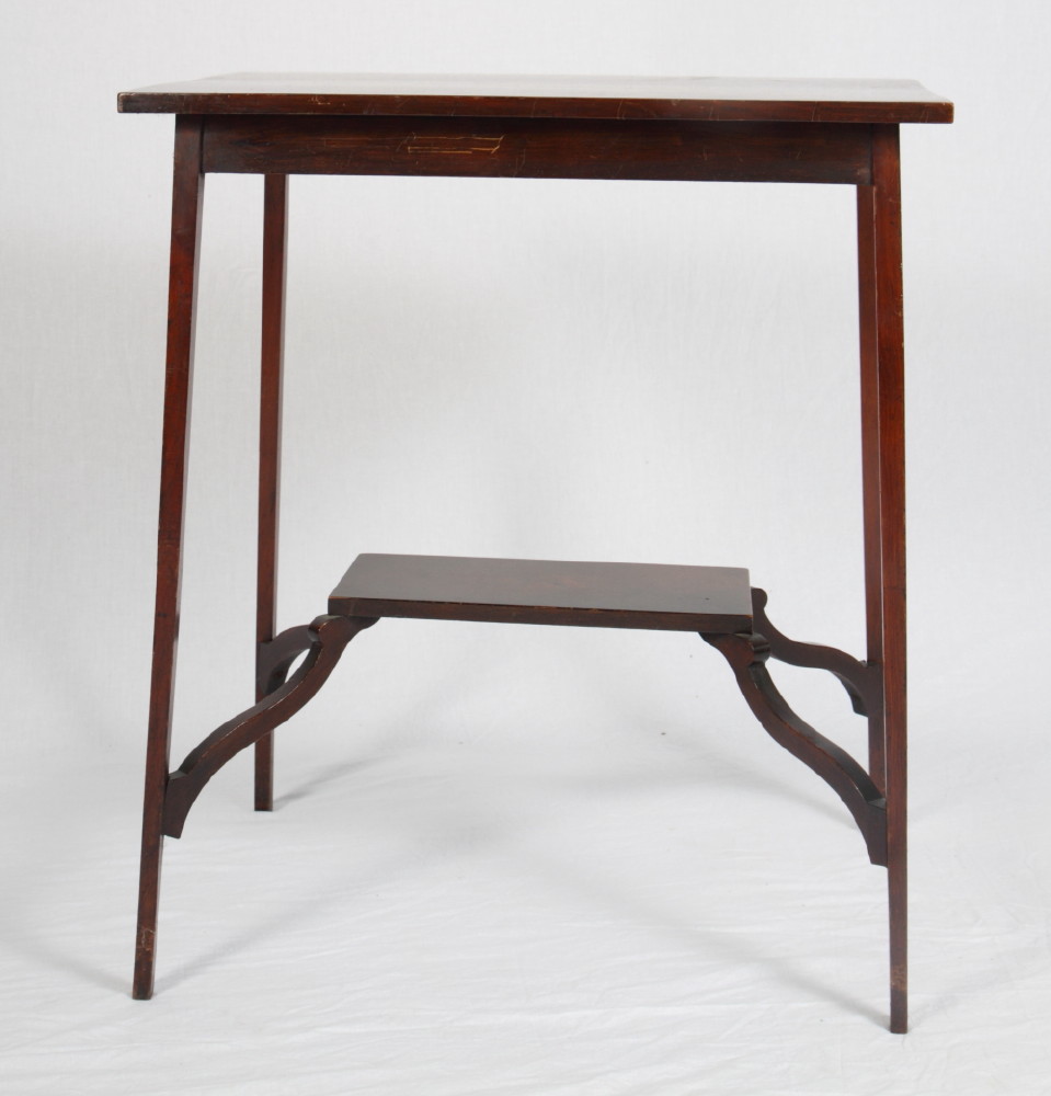 A mahogany rectangular two-tier occasional table, 25" x 17"