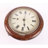 A 19th Century circular wall clock with painted dial, 10 1/2" dia