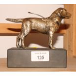 Louis Lejeune: a bronze statue of a guide dog on slate base, 6" long