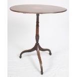 An Edwardian mahogany oval and shell paterae inlaid occasional table, on turned and tapered tripod