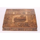 An early 19th Century Tunbridge ware banded and inlaid rosewood writing box with fitted interior,
