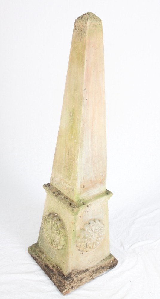 A terracotta obelisk, 48" high