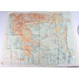 A WWII escape map of Eastern Europe printed on silk