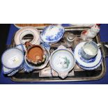 Five bowls, various, 3 1/2" dia, a Poole Pottery posy bowl and other items of decorative china