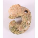 A Neolithic period Chinese carved jade "pig dragon", 1 3/4" high