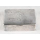 A silver presentation cigarette box, 1953 Coronation hallmark