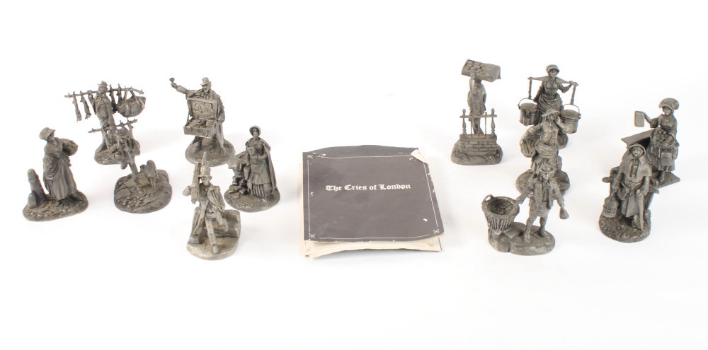 A set of twelve cast pewter "Cries of London" figures