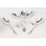 Five Georgian silver tablespoons, various, 10.2oz troy approx