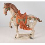 A cold painted terracotta Tang style horse, 21" high