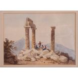 Early 19th Century English School: watercolours, Greek landscape with figures by classical