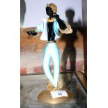 A Venetian glass figure in blue, black and aventurine glass